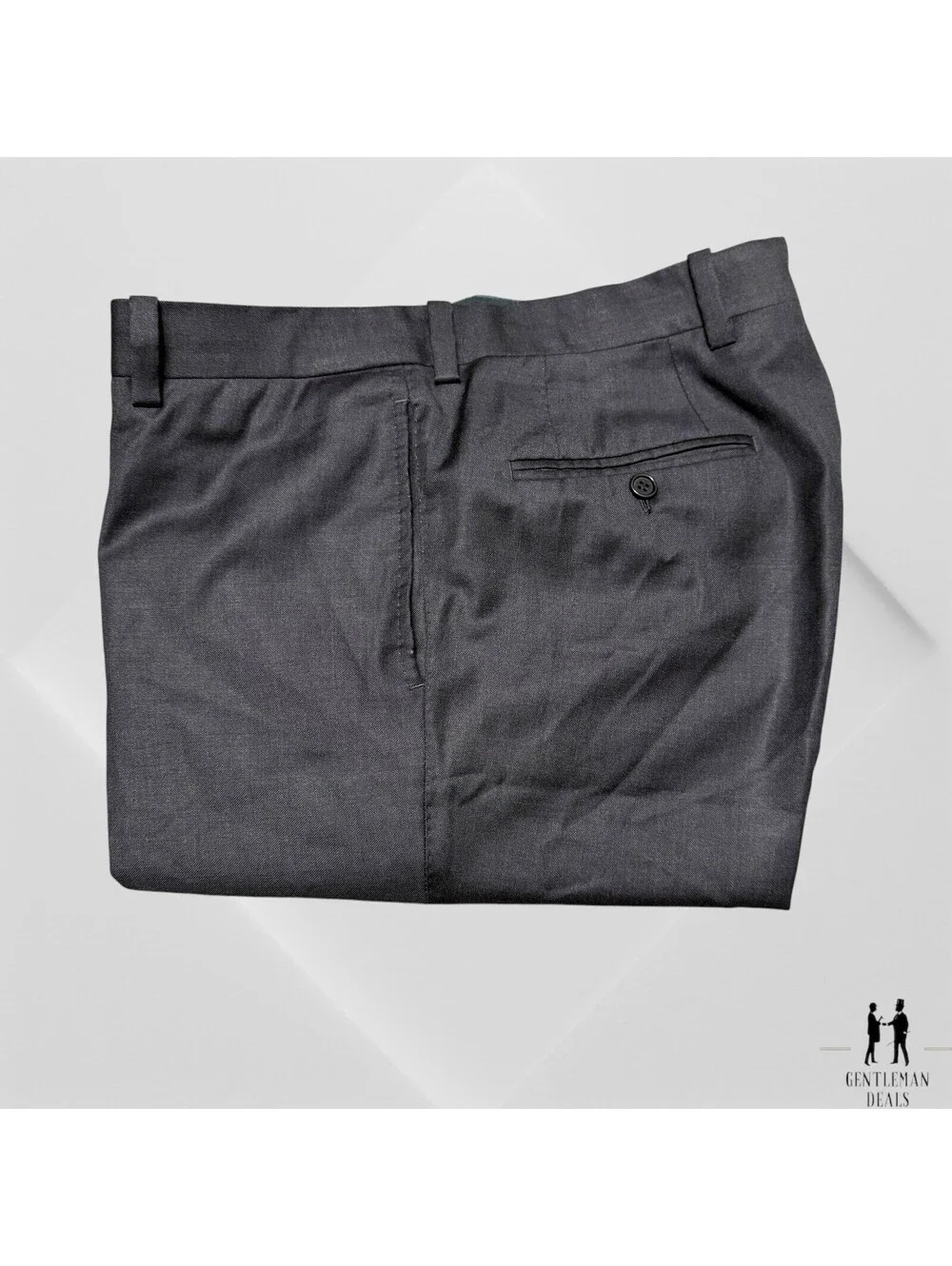 Mark Pomerantz Wool Charcoal Solid Bespoke Dress Pants Trousers 33x30